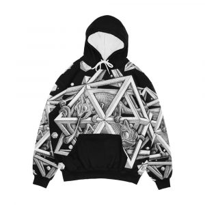 Mc Escher Halftone Men's All-Over-Print Hoodie