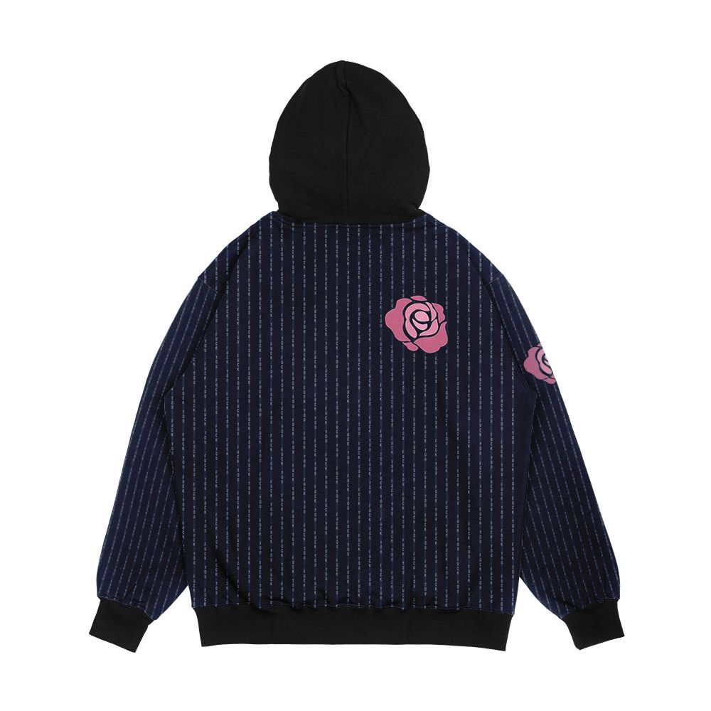 Mcgregor Mayweather La Presser Pink Rose Fuck You Pinstripe Men's All-Over-Print Hoodie - Image 2