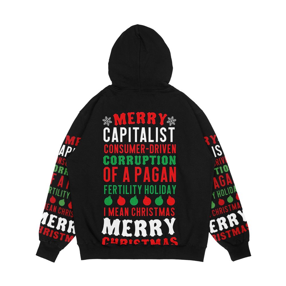 Merry Corruption Of A Pagan Holiday Men's All-Over-Print Hoodie - Image 2