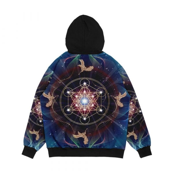 Metatron s Cube Merkabah Peace And Balance Men's All-Over-Print Hoodie - Image 2