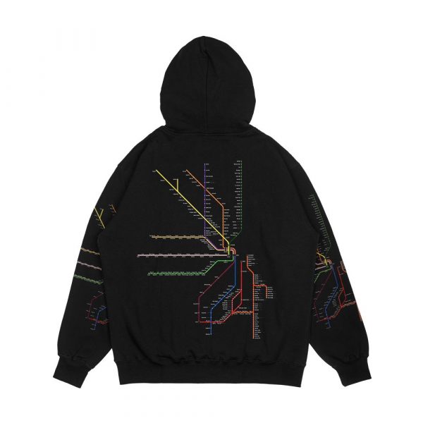 Metra System Map Simplified Men's All-Over-Print Hoodie - Image 2