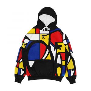 Mondrian Bicycle Art Men's All-Over-Print Hoodie