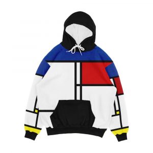 Mondrian Minimalist De Stijl Modern Art Fatfatin Men's All-Over-Print Hoodie