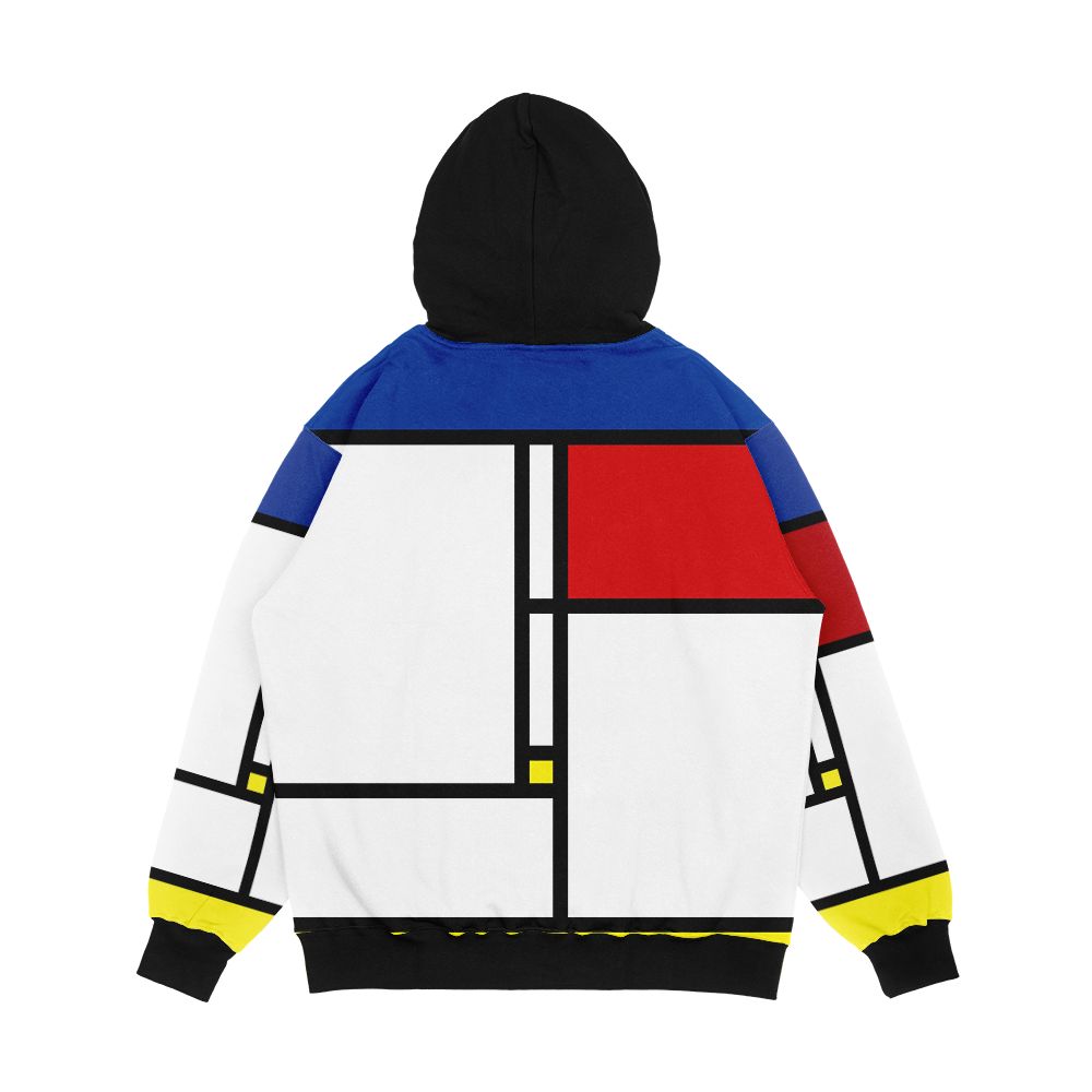Mondrian Minimalist De Stijl Modern Art Fatfatin Men's All-Over-Print Hoodie - Image 2