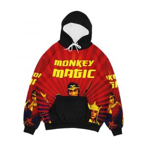 Monkey Magic Fiery With Text Men's All-Over-Print Hoodie