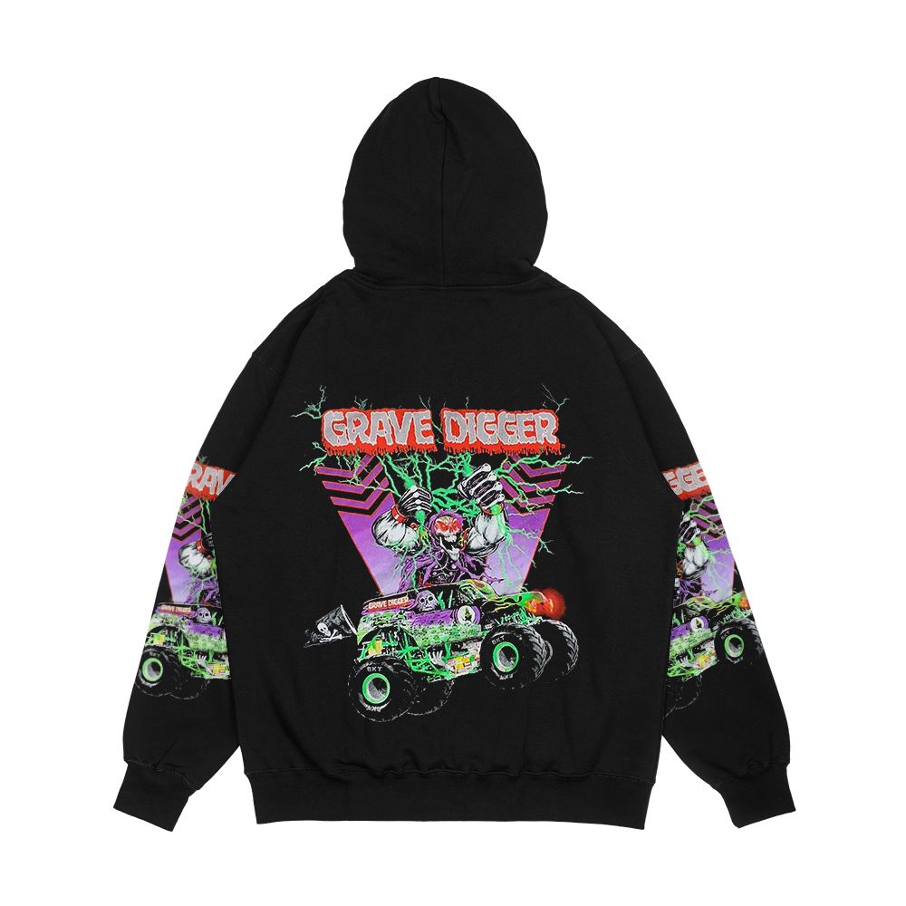 Monster Truck Grave Digger Vintage Hypebeast Men's All-Over-Print Hoodie - Image 2