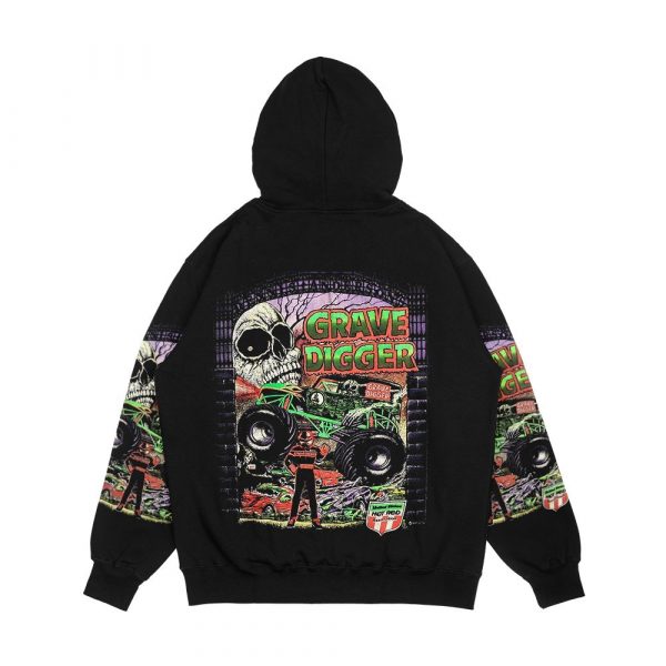 Monster Truck Grave Digger Vintage Men's All-Over-Print Hoodie - Image 2