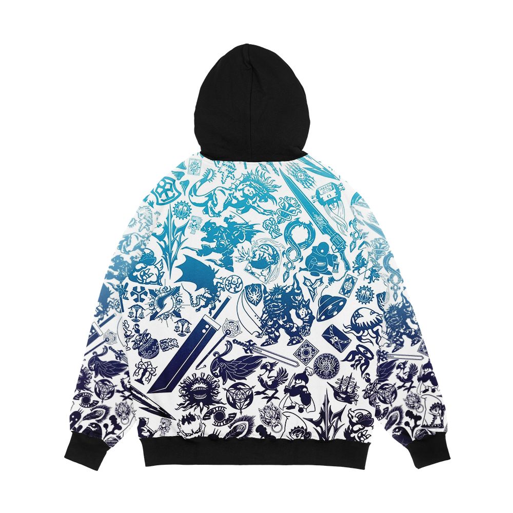 Moogle Verse Blue Men's All-Over-Print Hoodie - Image 2