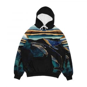 Moonlit Whales Men's All-Over-Print Hoodie