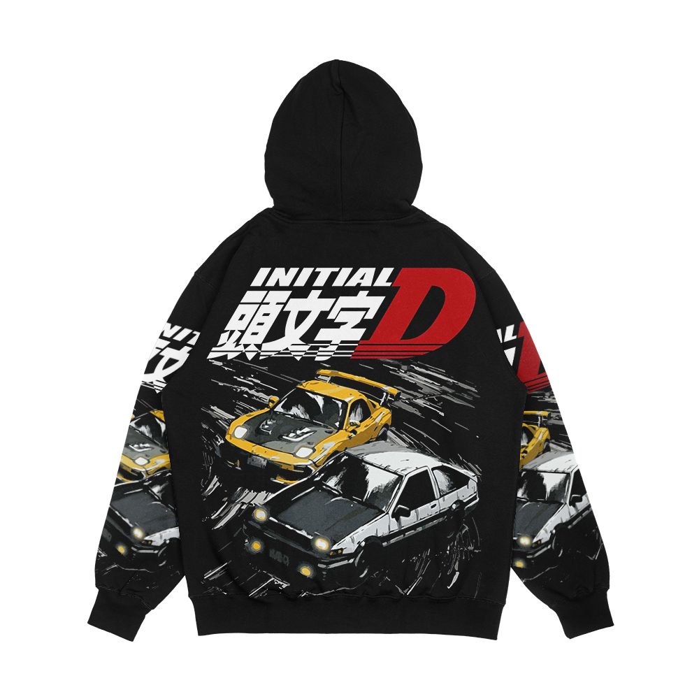 Mountain Drift Racing Initial D Tandems Ae86 Vs Fd Rx 7 Men's All-Over-Print Hoodie - Image 2