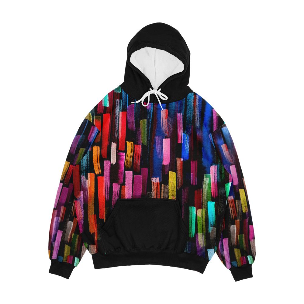 Multicolored Watercolor Stripes Pattern Men's All-Over-Print Hoodie