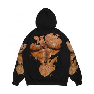 Alternative view of Muscleman With Torn Shirt Hairychest2 Men's All-Over-Print Hoodie