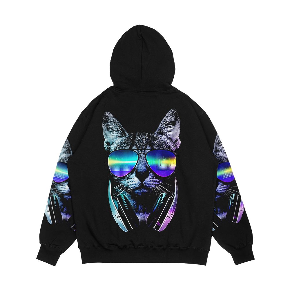 Music Lover Cat Men's All-Over-Print Hoodie - Image 2