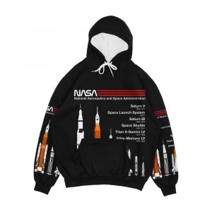 Nasa Rockets Saturn V Sls Saturn Ib Space Shuttle Titan Atlas Line Up Men's All-Over-Print Hoodie