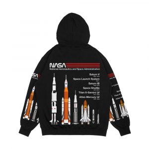 Alternative view of Nasa Rockets Saturn V Sls Saturn Ib Space Shuttle Titan Atlas Line Up Men's All-Over-Print Hoodie