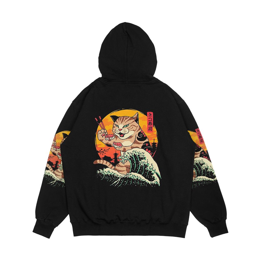 Neko Sushi Wave Men's All-Over-Print Hoodie - Image 2