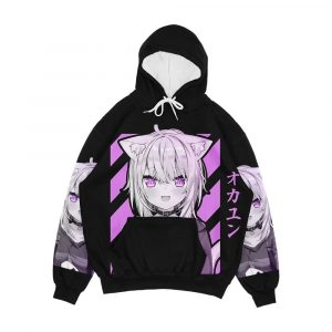 Nekomata Okayu Design Men's All-Over-Print Hoodie