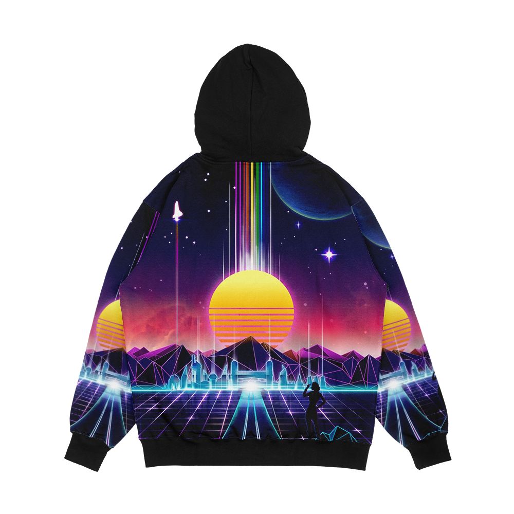 Neon Sunrise Men's All-Over-Print Hoodie - Image 2