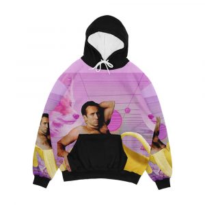 Nicholas Cage Banana Vaporwave Men's All-Over-Print Hoodie