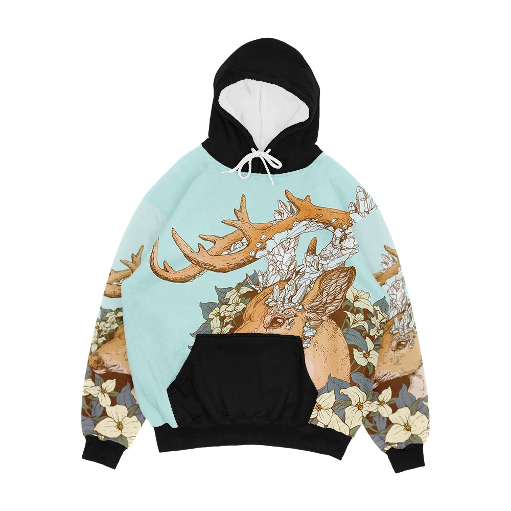 Non Typical Blue Quartz Buck Men's All-Over-Print Hoodie