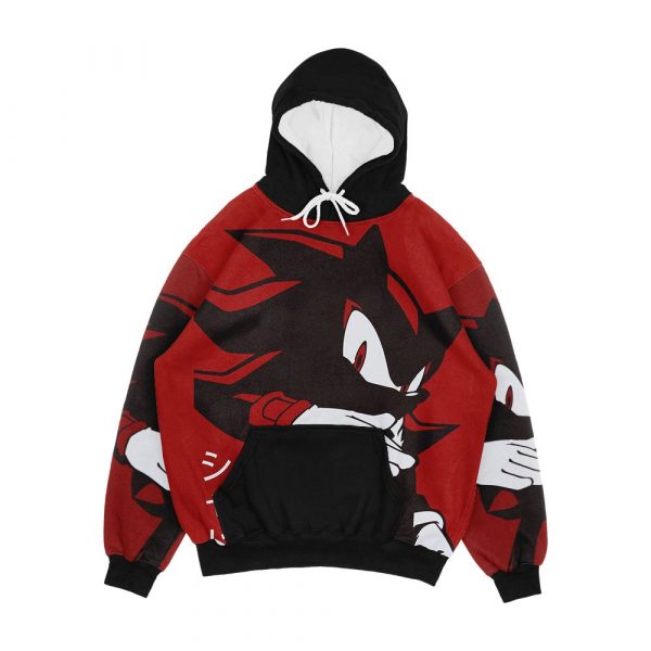 Normal Black Shadow Hedgehog Anime Manga Style Background Red Men's All-Over-Print Hoodie