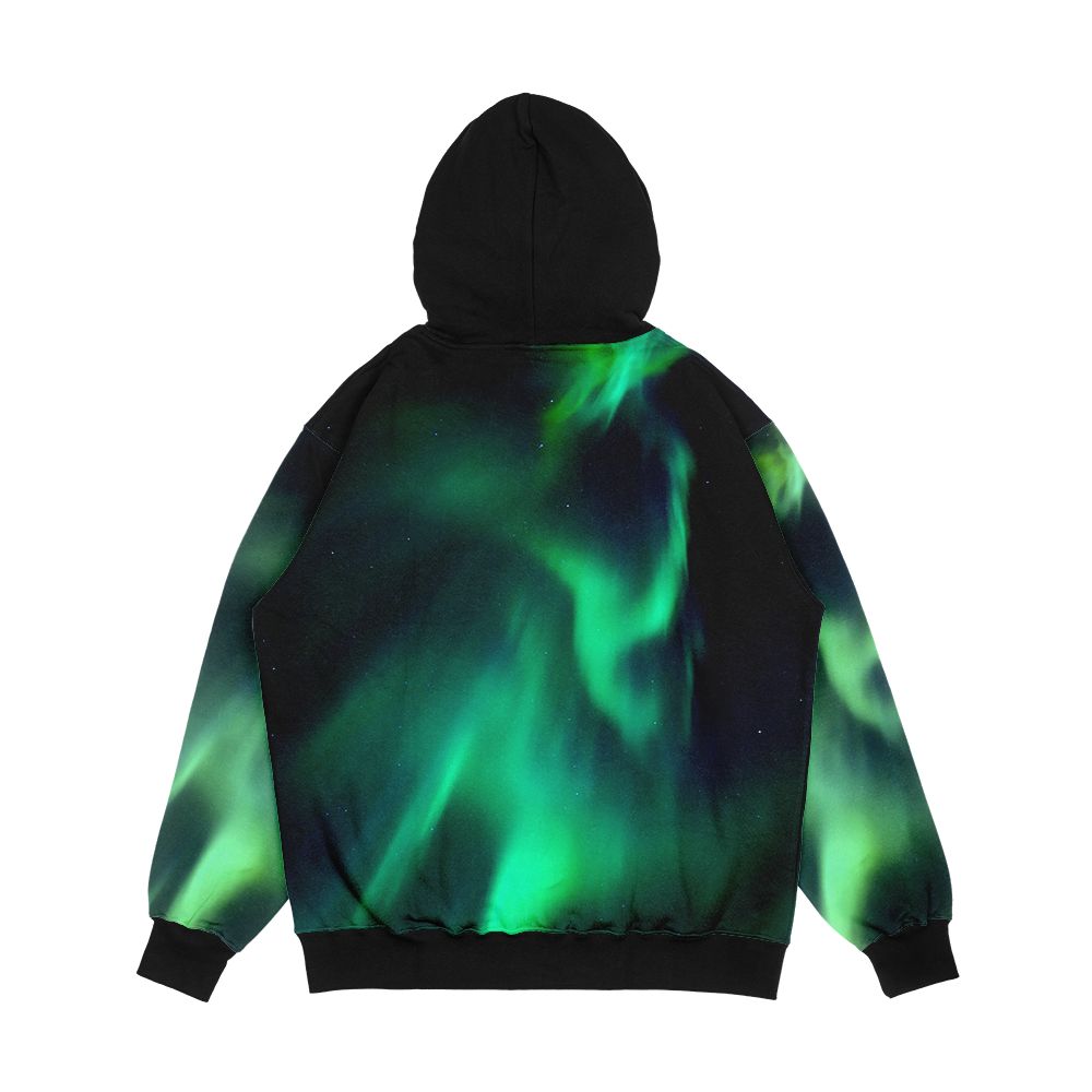 Northern Lights Aurora Borealis Night Sky Green Alaska Men's All-Over-Print Hoodie - Image 2