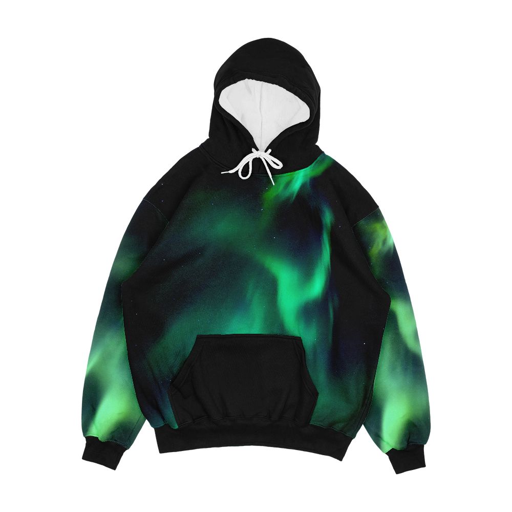Northern Lights Aurora Borealis Night Sky Green Alaska Men's All-Over-Print Hoodie