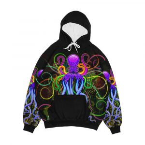 Octopus Psychedelic Luminescence Men's All-Over-Print Hoodie