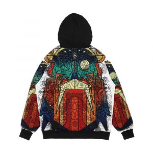 Alternative view of Odin Wodan Geometric Vikings Ornament Art Men's All-Over-Print Hoodie