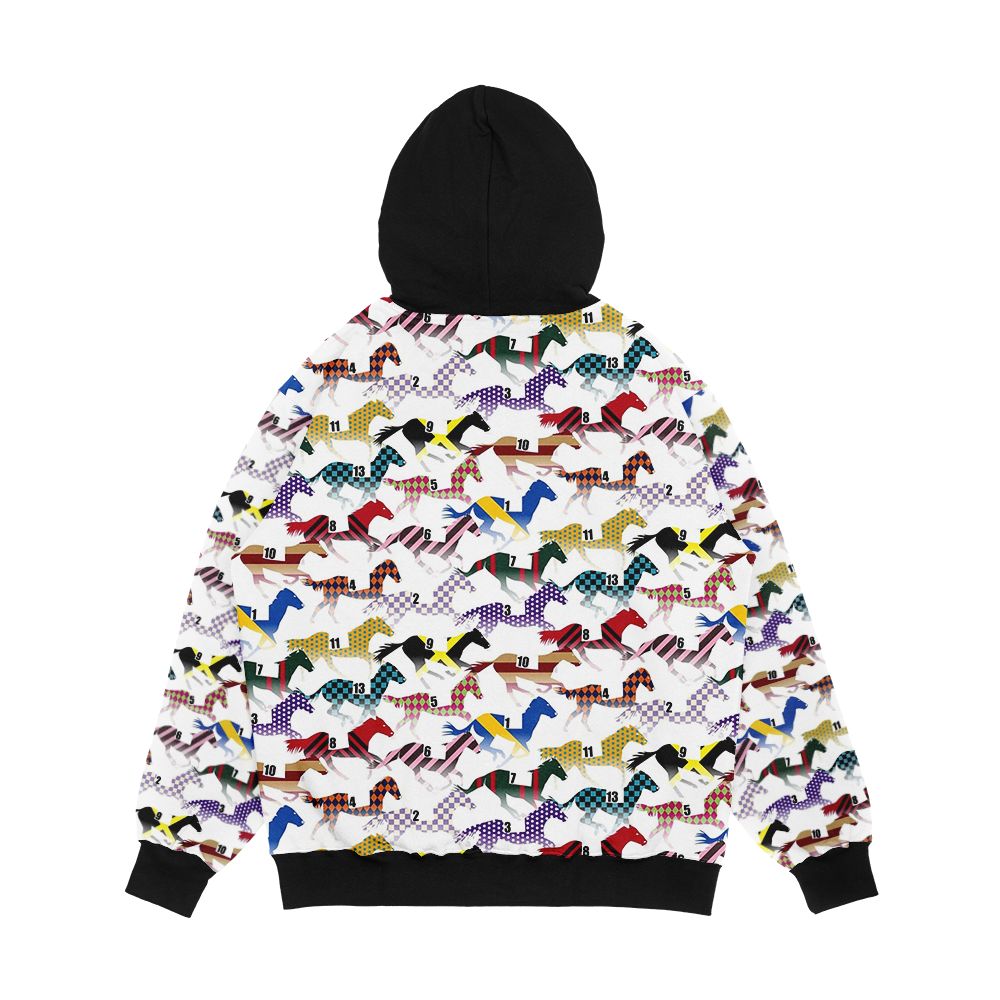 Off To The Horse Races Jockey Silks Pattern Men's All-Over-Print Hoodie - Image 2