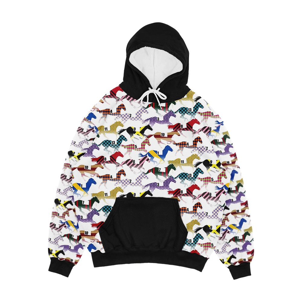 Off To The Horse Races Jockey Silks Pattern Men's All-Over-Print Hoodie