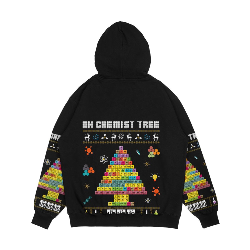 Oh Chemist Tree Merry Christmas Ugly Sweater Chemistry Tee Men's All-Over-Print Hoodie - Image 2