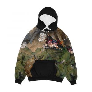 Okina s Illusion Kitsune Yokai Teakitsune Men's All-Over-Print Hoodie