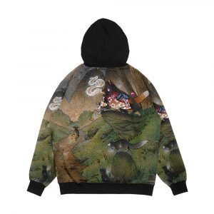 Alternative view of Okina s Illusion Kitsune Yokai Teakitsune Men's All-Over-Print Hoodie