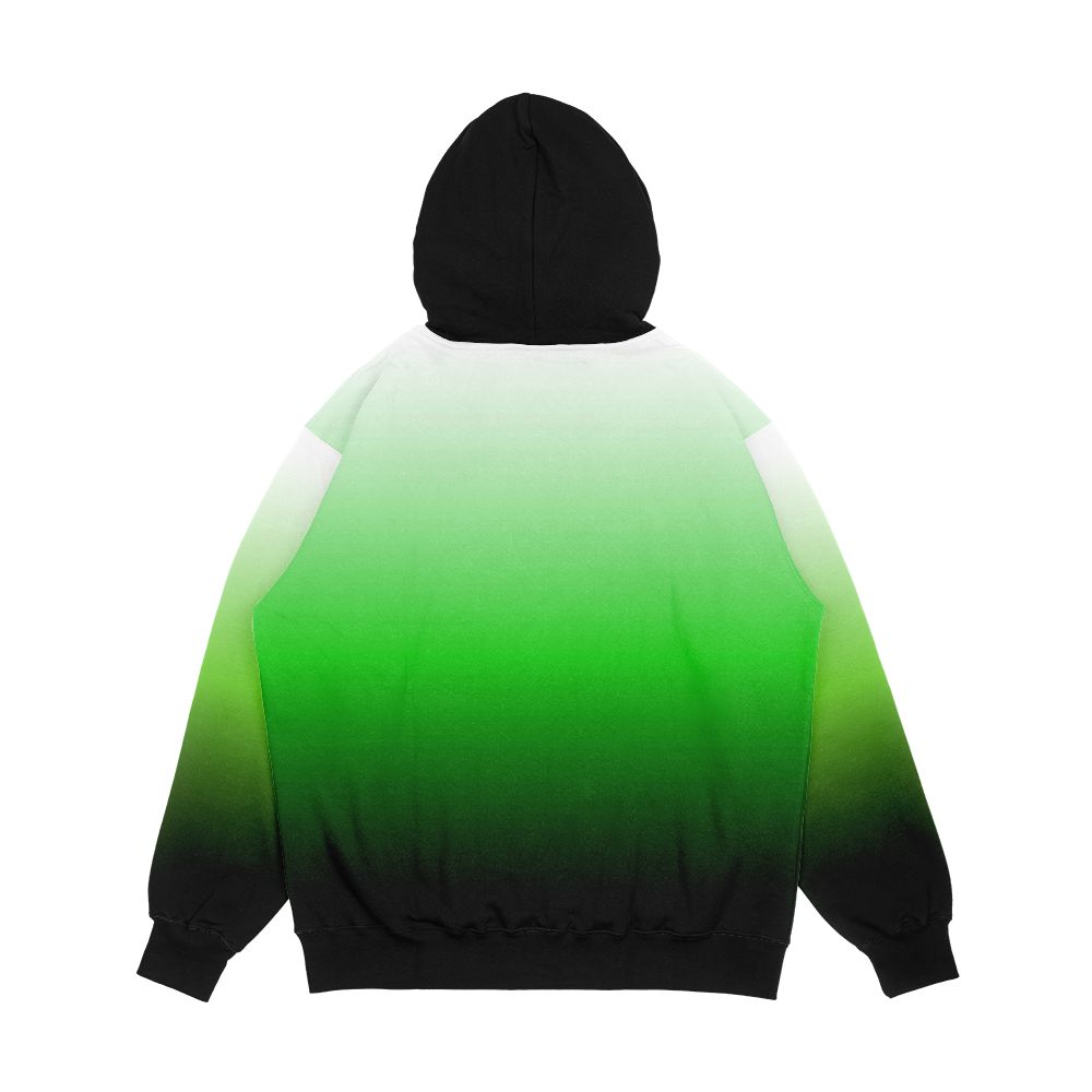 Ombre White To Green To Black Men's All-Over-Print Hoodie - Image 2