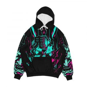 Oni Glitch Neon Ver Men's All-Over-Print Hoodie
