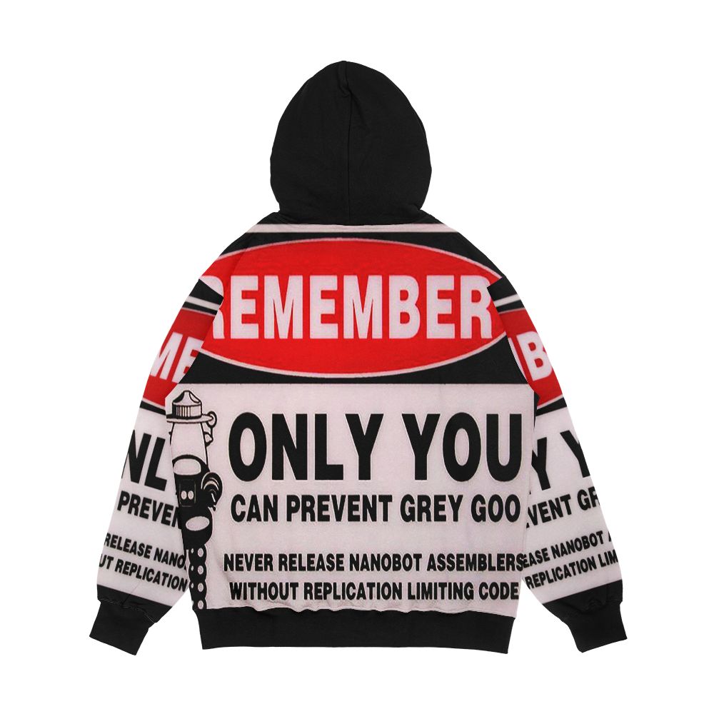 Only You Can Prevent Grey Goo Men's All-Over-Print Hoodie - Image 2