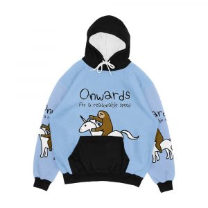 Onwards At A Reasonable Speed Sloth Riding Unicorn Men's All-Over-Print Hoodie