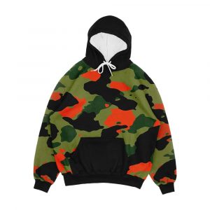 Orange And Green Camo Men's All-Over-Print Hoodie