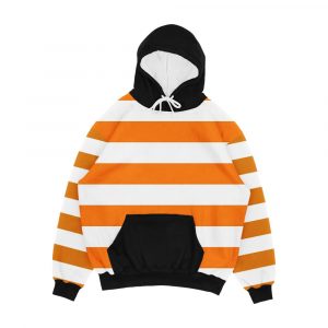 Orange Stripes Pattern Horizontal Men's All-Over-Print Hoodie