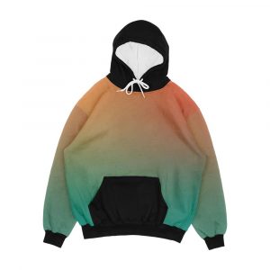 Orange Teal Gradient Men's All-Over-Print Hoodie
