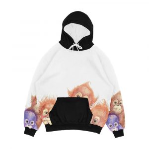 Orangutans Orange Purple Babies Men's All-Over-Print Hoodie