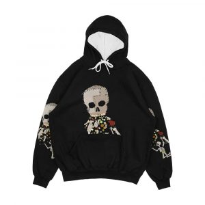 Our Flag Means Death Vomiting Skull On Skeleton Flag Design Men's All-Over-Print Hoodie