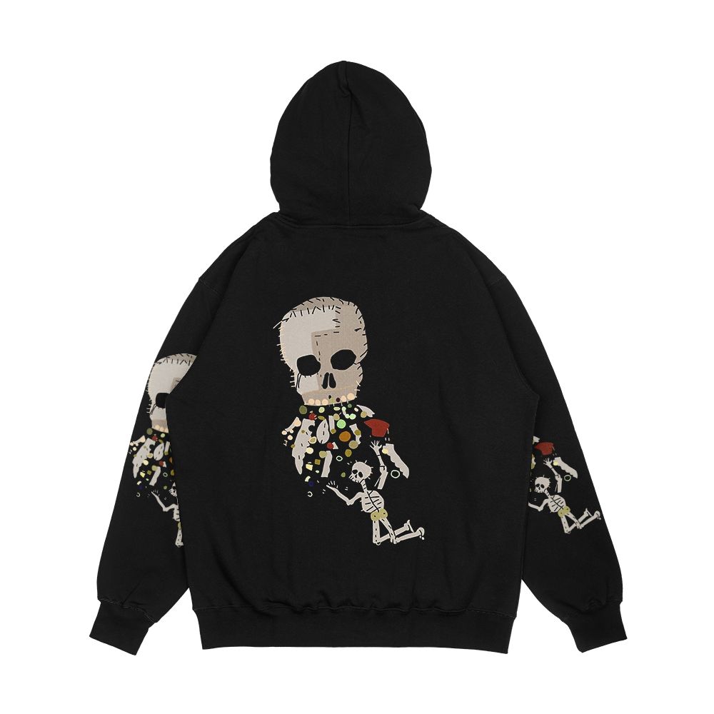 Our Flag Means Death Vomiting Skull On Skeleton Flag Design Men's All-Over-Print Hoodie - Image 2