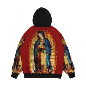Alternative view of Our Lady Of Guadalupe Tilma Replica Men's All-Over-Print Hoodie