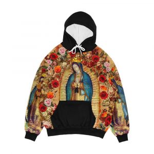 Our Lady Of Guadalupe Virgin Mary Catholic Mexico Poster Men's All-Over-Print Hoodie