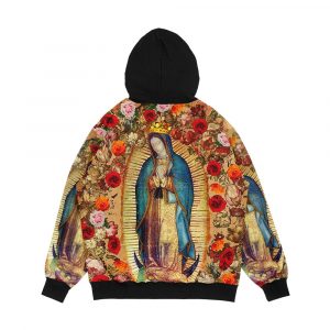Alternative view of Our Lady Of Guadalupe Virgin Mary Catholic Mexico Poster Men's All-Over-Print Hoodie