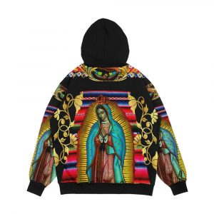 Alternative view of Our Lady Of Guadalupe Virgin Mary Zarape 08 Men's All-Over-Print Hoodie