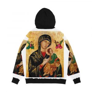 Alternative view of Our Lady Of Perpetual Help Russian Orthodox Icon Madonna And Child Virgin Mary Men's All-Over-Print Hoodie