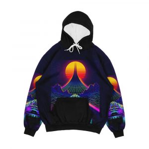 Outrun Retrowave Warthog Halo Ring Men's All-Over-Print Hoodie
